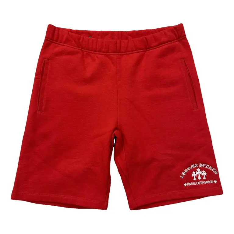 Chrome-Hearts-Cemetery-Three-Cross-Logo-Embroidered-Red-Shorts.webp